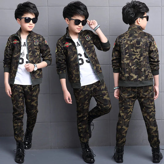Camouflage Long-sleeve + Pants Suit